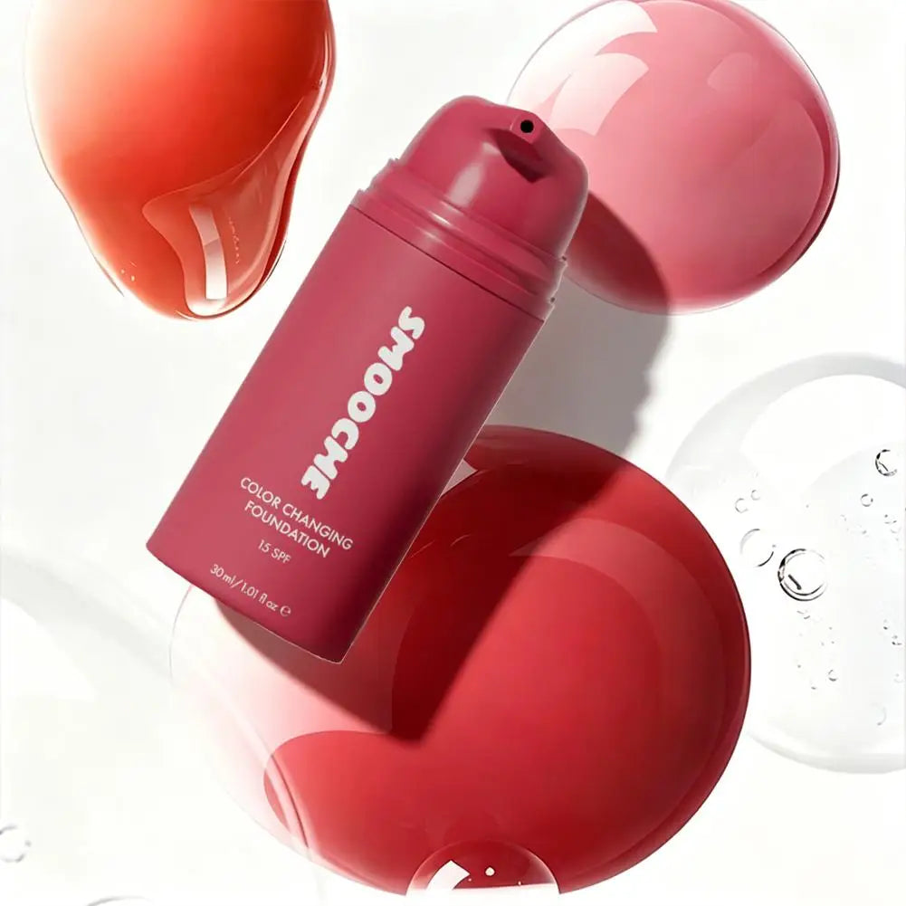 SMOOCHE Color Changing Liquid Foundation Lightweight Natural Skin Tone Matching For Light Natural Makeup Look