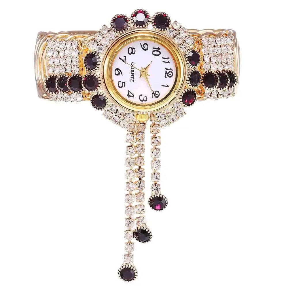 Luxury Rhinestone Women Quartz Watch Fashion Adjustable Bangle Ladies Wristwatch Reloj Mujer