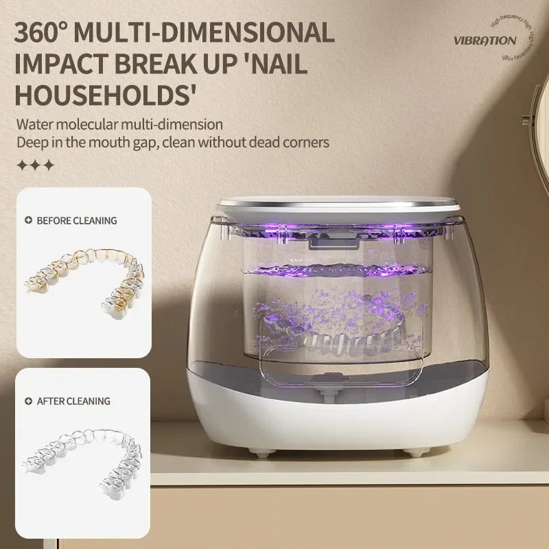 TINSOL 48000Hz ultrasonic cleaner UV disinfection household convenient cleaner jewelry denture invisible braces cleaner