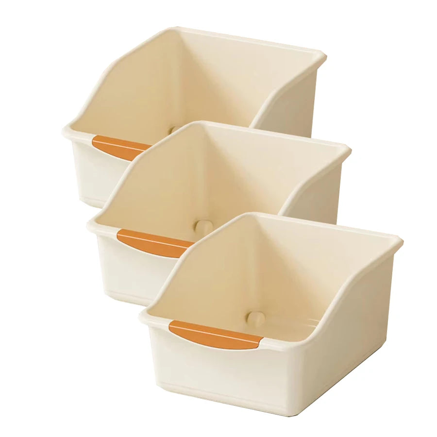 2/3pcs Plastic Under Sink Organizer with Wheels, Bottle Organization Bins Kitchen Cabinet Organizers Plastic Basket for Under