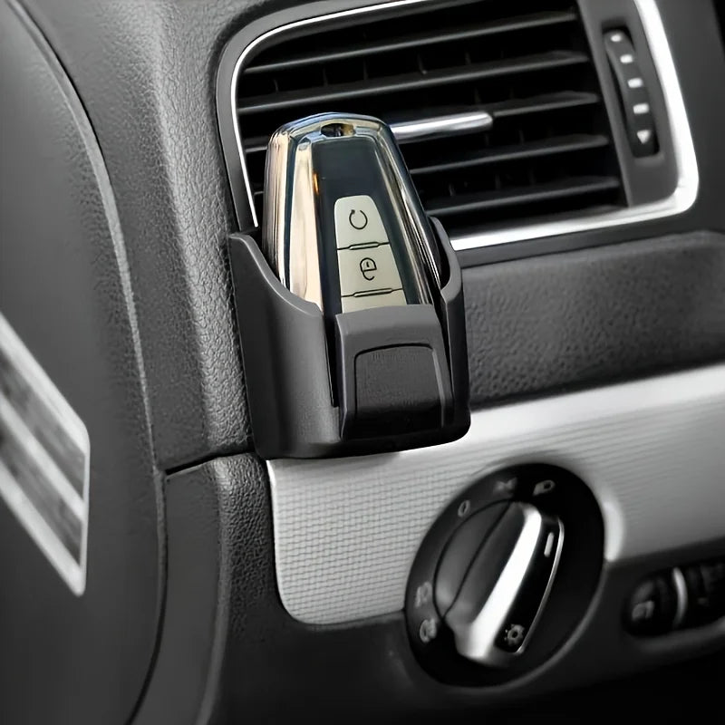 Car Key Holder Clip Car Interior Storage Box Dashboard Organizer Adhesive Mount For Card Key Rack Universal Fit