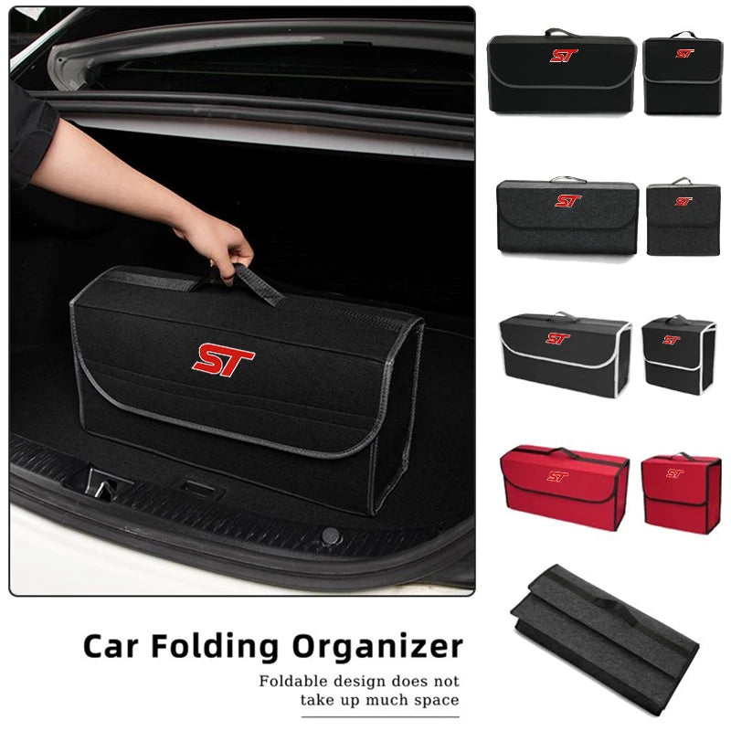 Car Trunk Storage Box Organizer Foldable Stowing Tidying Container Bag For Ford MK2 ST Racing Performance Explorer Focus