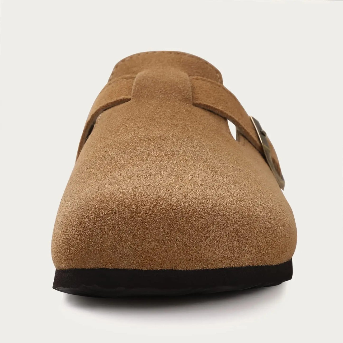 Asgard Women Cork Sole Clogs Slippers Fashion Cow Suede Flat Mules With Adjustable Buckle Men Leather Potato Shoes Beach Sandals