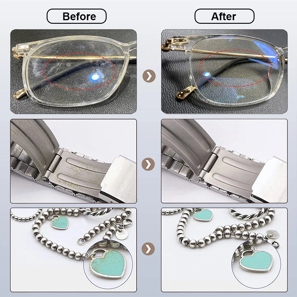 Ultrasonic Cleaner Ultrasonic Glasses Cleaner Ultrasound Washing Machine 46kHZ High Frequency Ultrasonic Jewelry Cleanser Bath