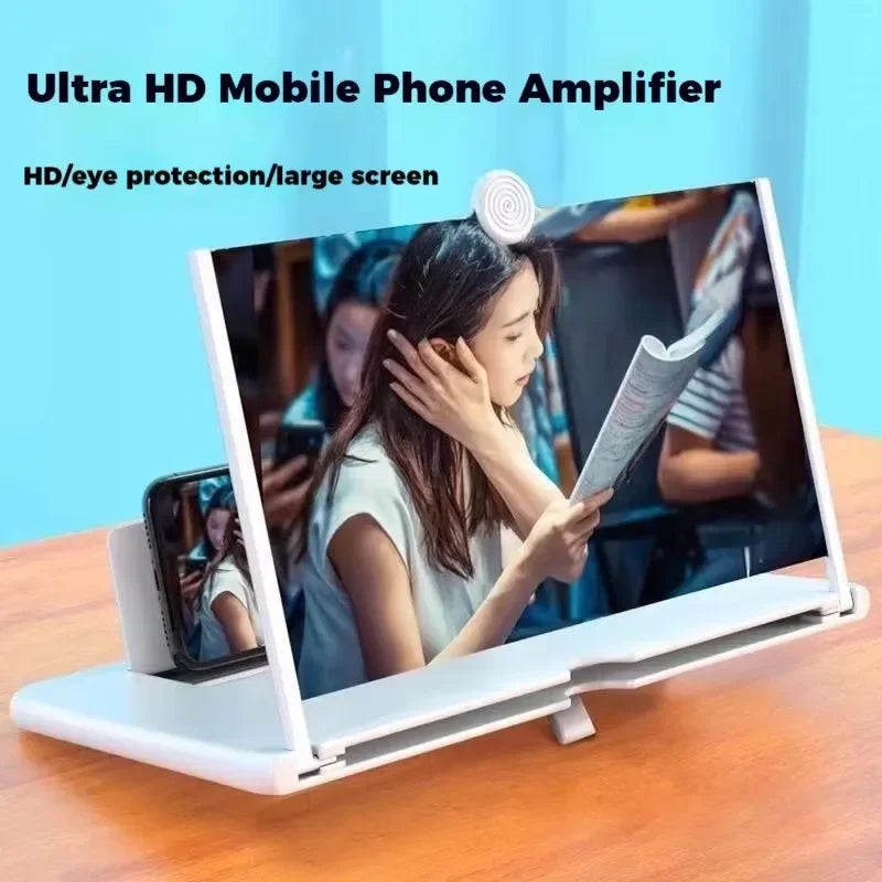 Phone Screen Magnifier 3D HD Tabletop Enlarger Cell Phone Magnifier For Video Watching Movie Night Home Travel Break 12/10 inch