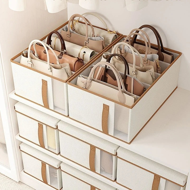 5 Grid Foldable Open Top Storage Box Closet Organizer Large Capacity Divided Container For Pants Handbags Wardrobe Household Bin