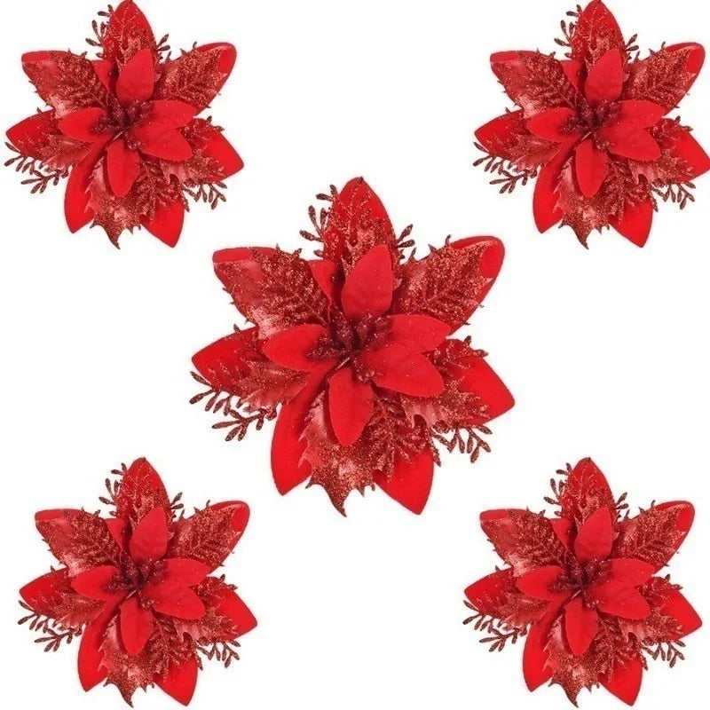 5Pcs Pink Artificial Flowers Berry Christmas Tree Ornament for Xmas Wedding Wreath Decoration New Year 2026 Wreath Accessories
