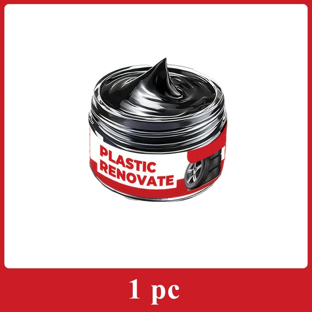 Car Plastic Revitalizer, Black Plastic Trim Restorer for Doors, Dashboard, Bumper and Exterior Plastic Parts