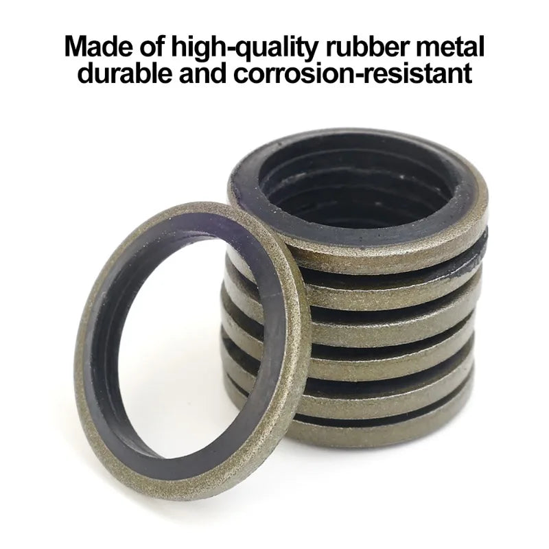 Car Oil Pan Drain Gasket Kit Drainage Bolt Pad Rubber Oil Drain Plug Gasket Replaceable Washer Seal Set M6 M8 M10 M12 M14 M16