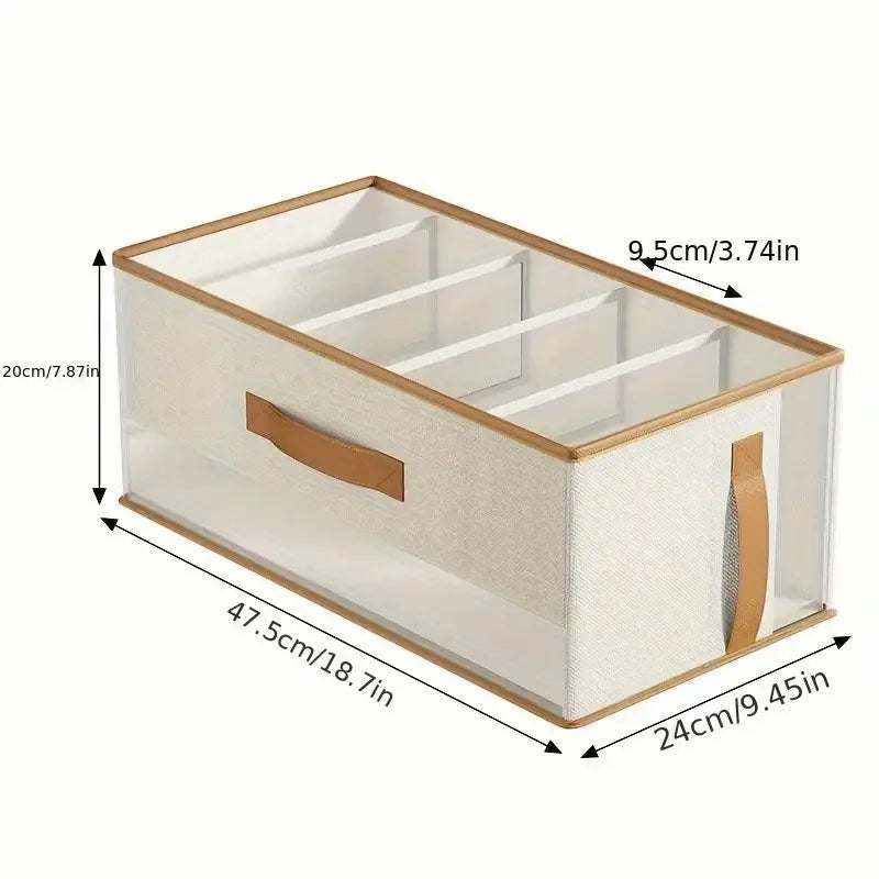 5 Grid Foldable Open Top Storage Box Closet Organizer Large Capacity Divided Container For Pants Handbags Wardrobe Household Bin