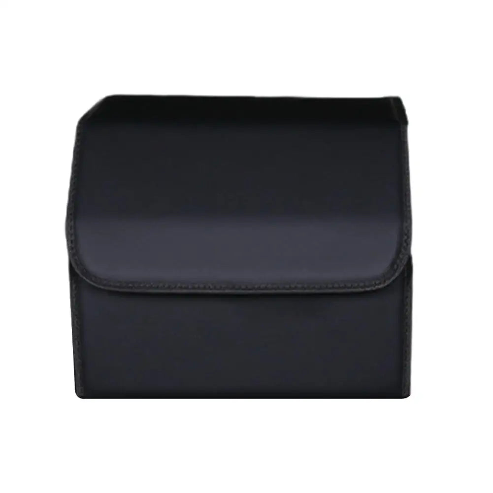 PU Leather Car Trunk Organizer Collapsible Storage Box with Lid Foldable Container Bag Universal Auto Interior Accessories