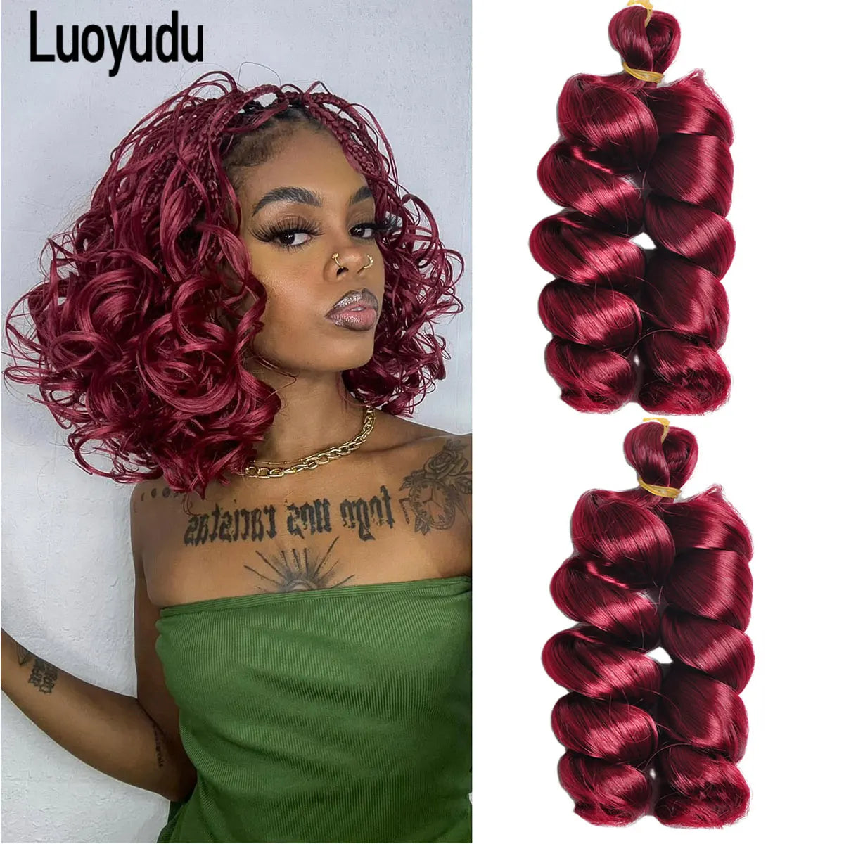 Loose Curly Braiding Hair 12 inch Pre Stretched Bouncy Braiding Hair Easy Braid Crochet Hair Wavy Curls Synthetic Hair Bulk