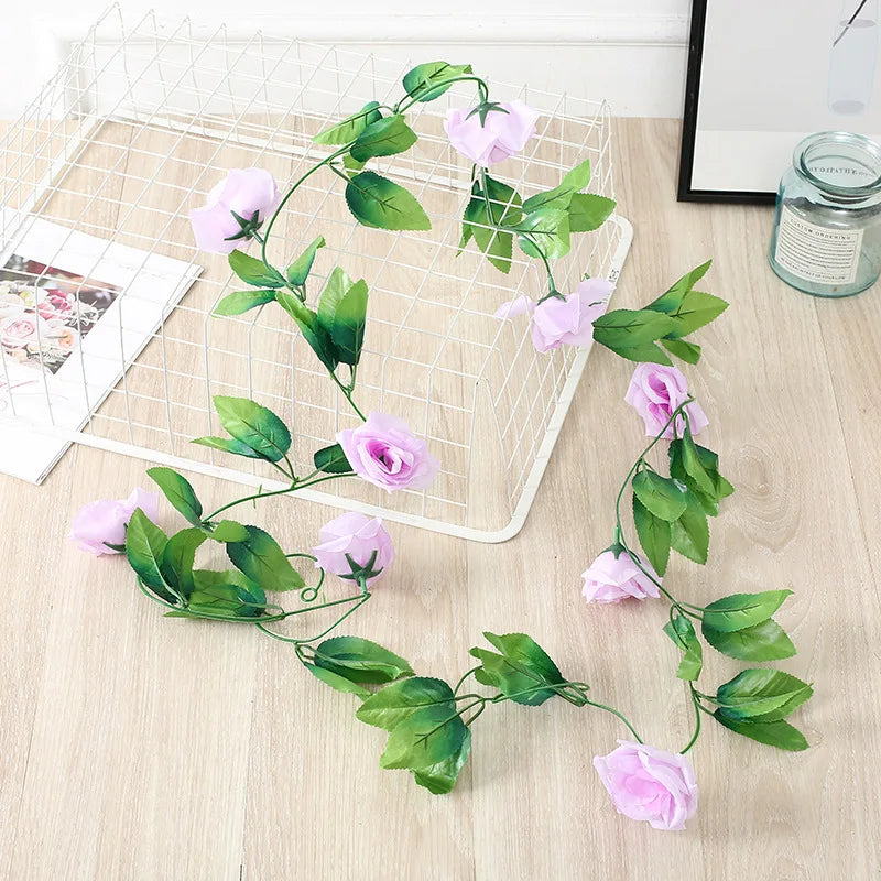 7ft 2m Flower String Artificial Wisteria Vine Garland Plants Foliage Outdoor Home Trailing Flower Fake Flower Hanging Wall Decor