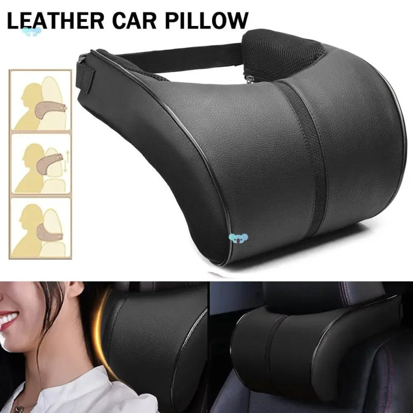 Adjustable Breathable Car Headrest Memory Cotton Car Cushion Leather Neck Pillow Car Waist Pad Automotive Decorative Products