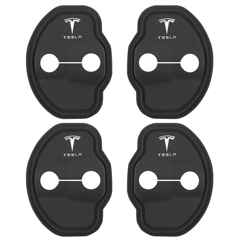 4pcs Car door lock rubber sleeve protective pad door shock absorption buffer anti-collision For Tesla Model 3 Model S X