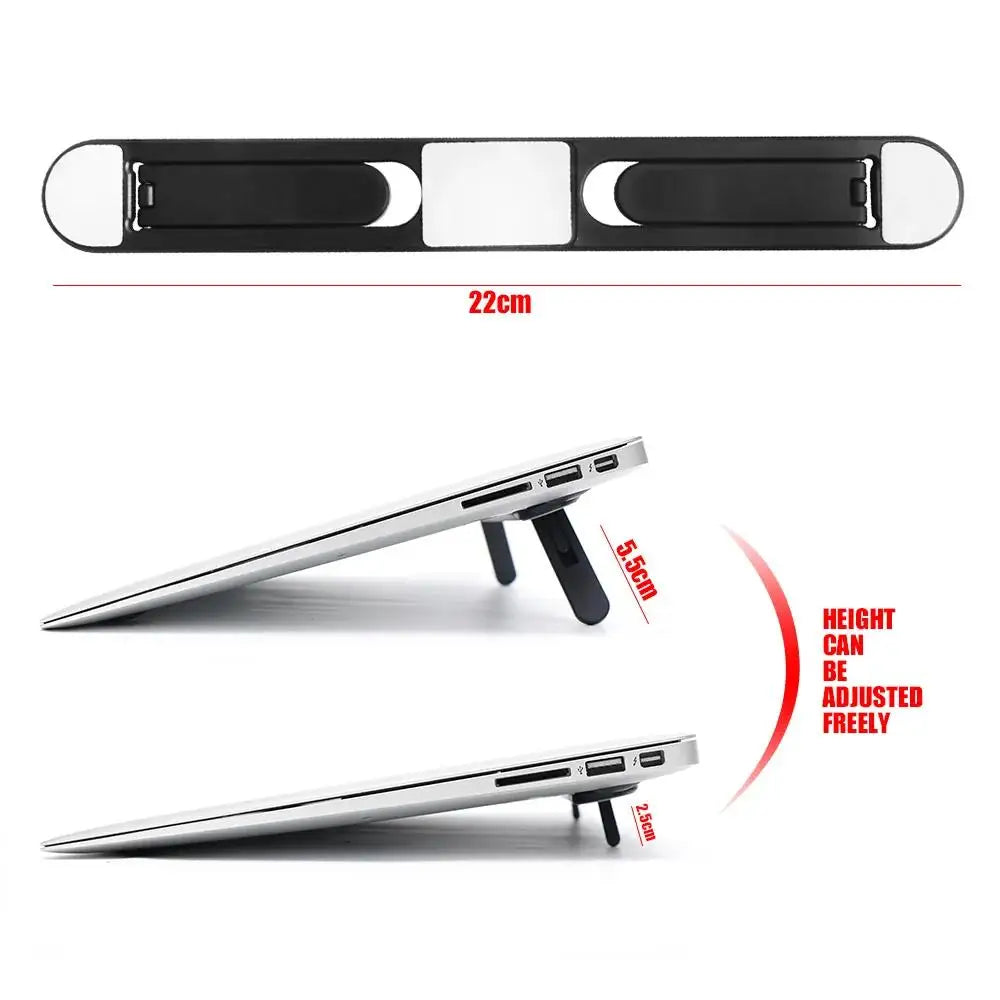 Portable Notebook Support Riser Cooling Bracket Self-Adhesive Invisible Foldable Laptop Stand For Macbook Lenovo Notebook Holder