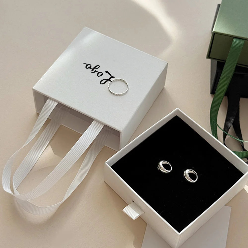 Personailzed Handheld Drawer Jewelry Box Earrings Ring Pendant Bracelet Necklace Storage Display Case Portable Jewelry Packaging