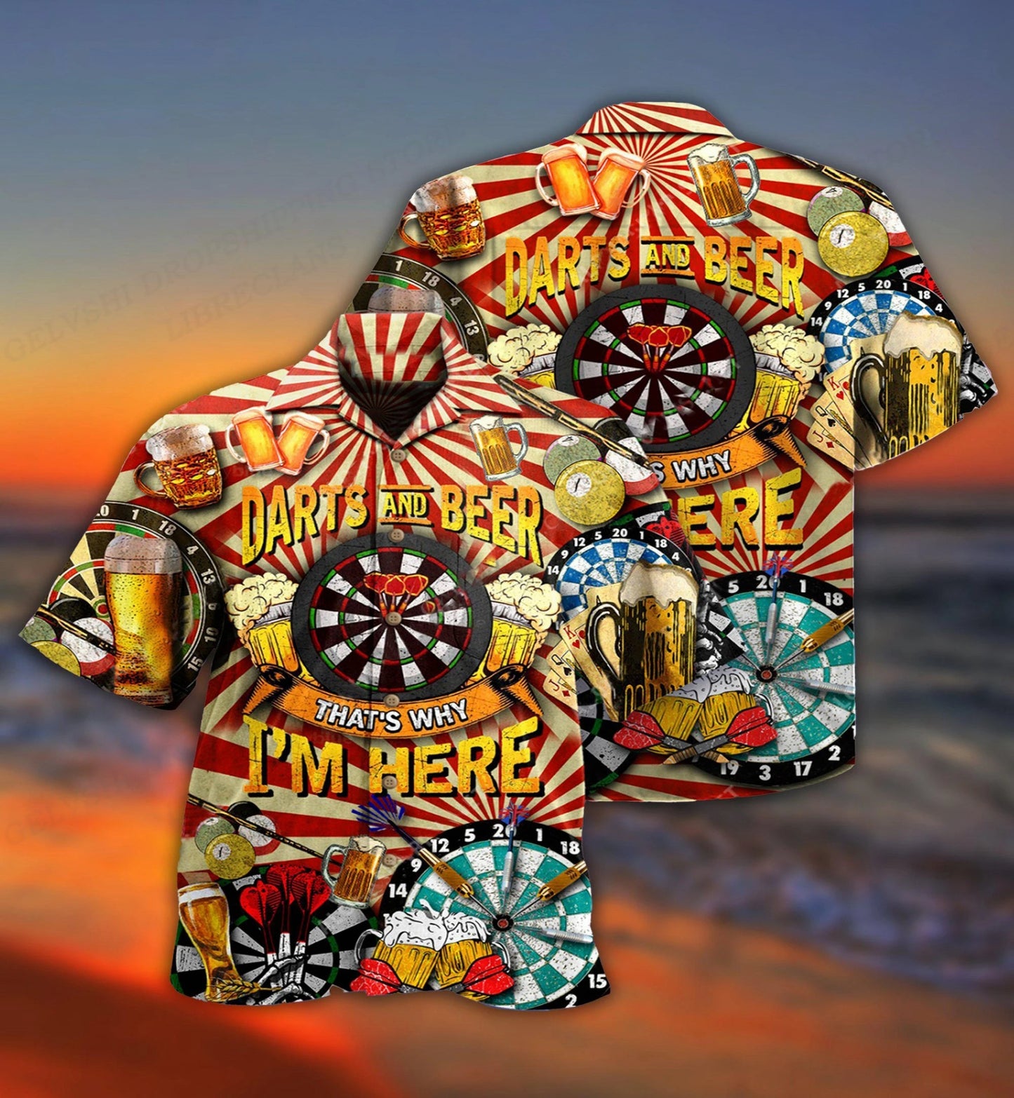 Men's Shirt Vocation Bus 3d Print Men Fashion Shirts Single-Breasted Short Sleeve Hawaiian Beach Dart Blouse Clothes