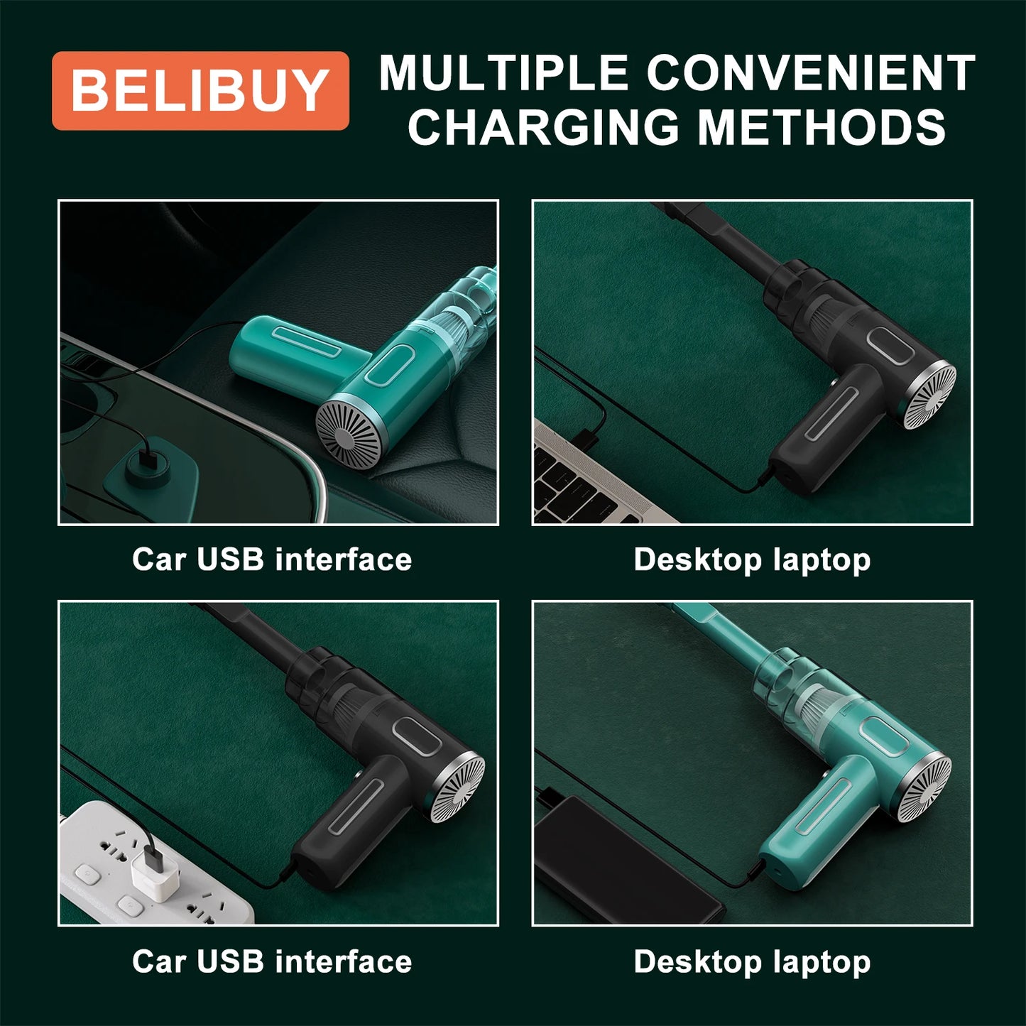 Wireless Handheld Car Vacuum Cleaner, Ergonomic Handheld Design Mini Cordless Vacuum, 3500Pa Strong Suction Car Home Dual Purpose Vacuum with LED Light, Rechargeable Compact Vacuum for Car Sofa Keyboard Pet Hair Corner Dust D