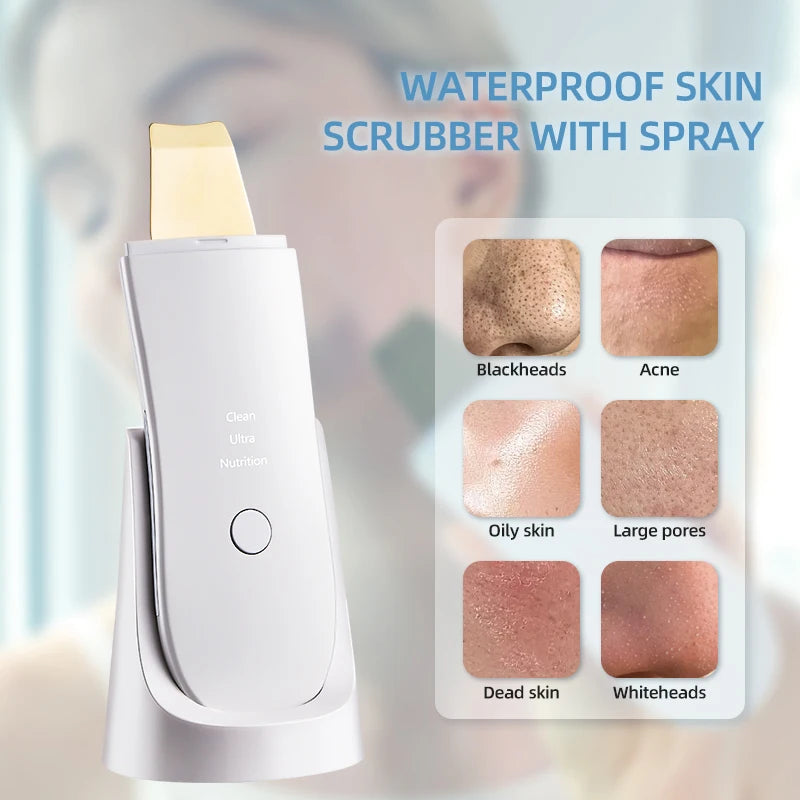 LESEN Skin Care Ultrasonic Skin Scrubber Blackheads Whiteheads Exfoliator Vibrating Facial Scraper Pore DeepCleanser Face Lifter