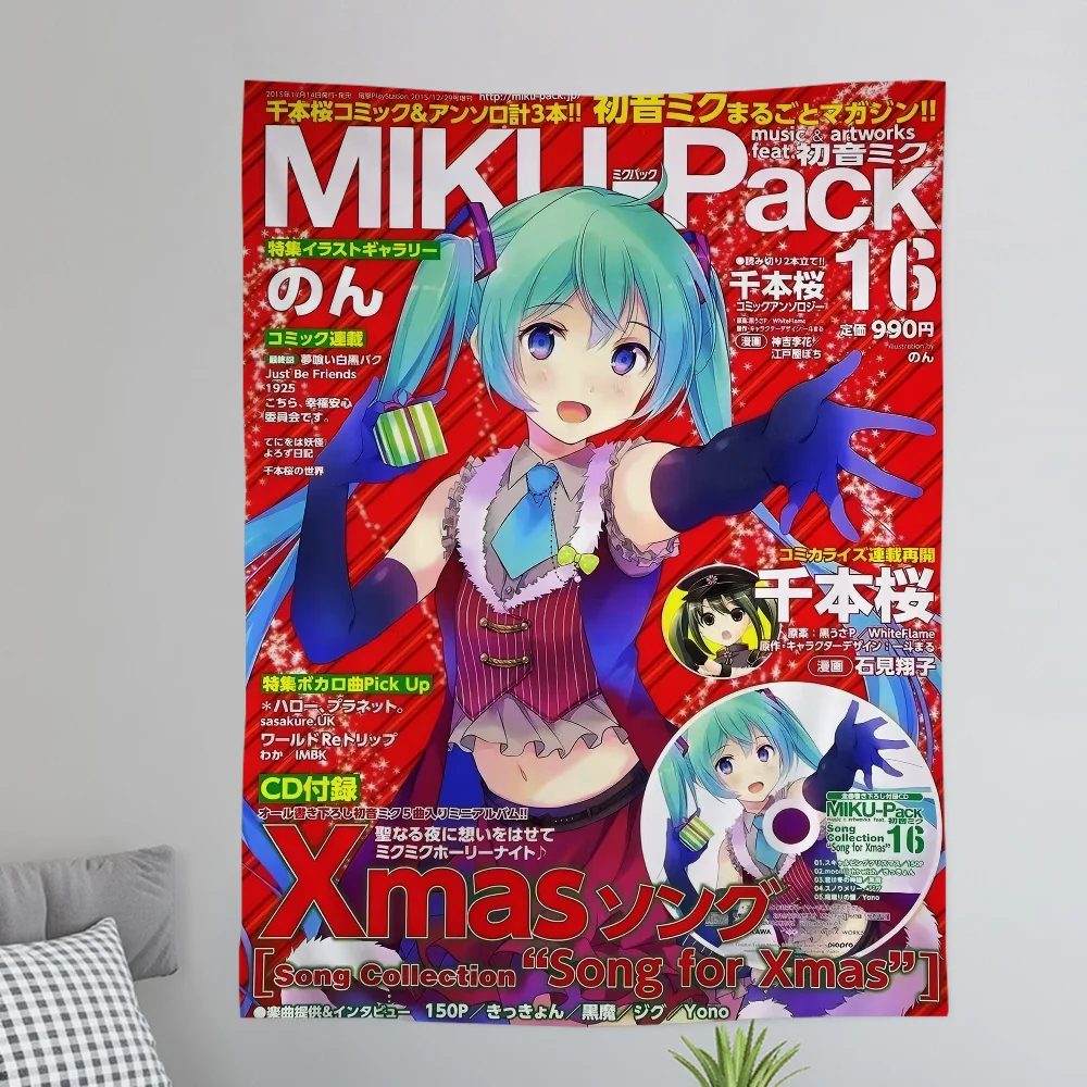 Anime H-Hatsunes M-MikU Colorful Tapestry Wall Hanging Bohemian Wall Tapestries Mandala Wall Hanging Sheets