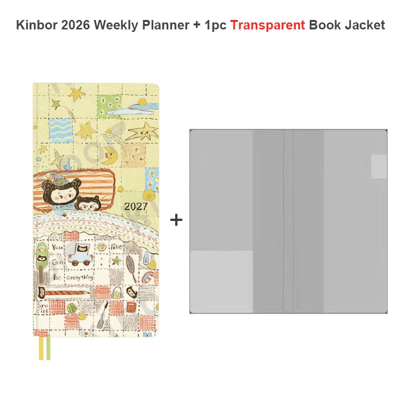 Newest Kinbor 2027 Notebook Agenda Weekly Planner 52g BaChuan Paper Pocket Journal Plan Book Travel Recording School Supplies