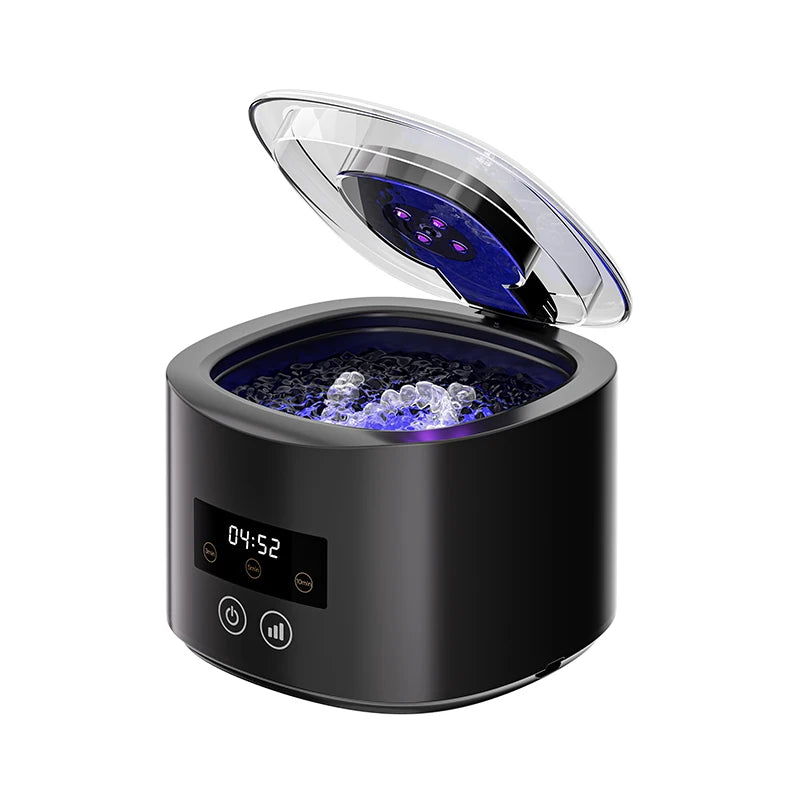 Ultrasonic Retainer Cleaner Machine 45kHz for Dentures Braces Mouth Guard - Portable Dental Pod with UV for Travel Case