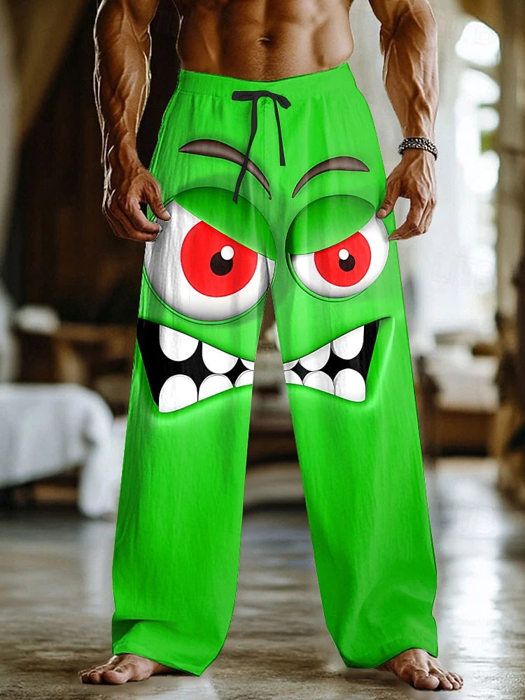 In The Autumn Of 2025, There Are Funny 3D Printed Men's Casual Pants. Harajuku Street Fashion Men's Casual Pants, For Daily Casu