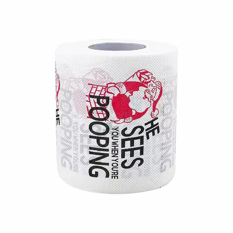 Christmas Toilet Roll Paper, Happy 2026 New Year Supplies, Xmas Tissue Roll Napkin Kitchen Tool, Home Decoration for Holidays