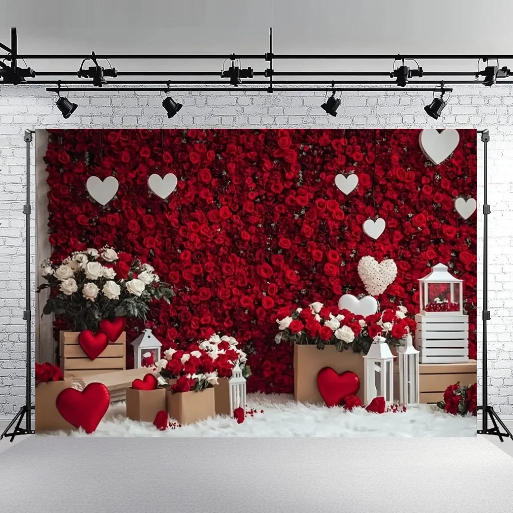 Rose Floral Background Summer Party Banner Flower Wall Wedding Birthday Decorations Bridal Marriage Backdrop Photography Studio
