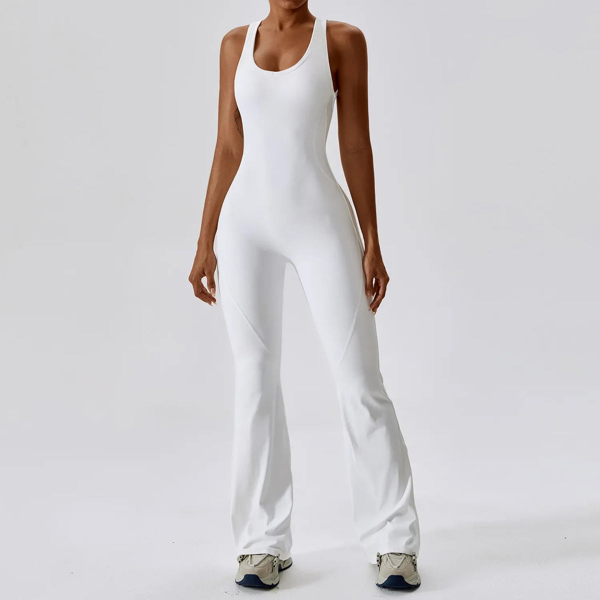 Women Sports Jumpsuits Flare Leggings Pad One-Piece Sports Bodysuit Dancing Yoga Clothes Tracksuit Gym Tights Activewear
