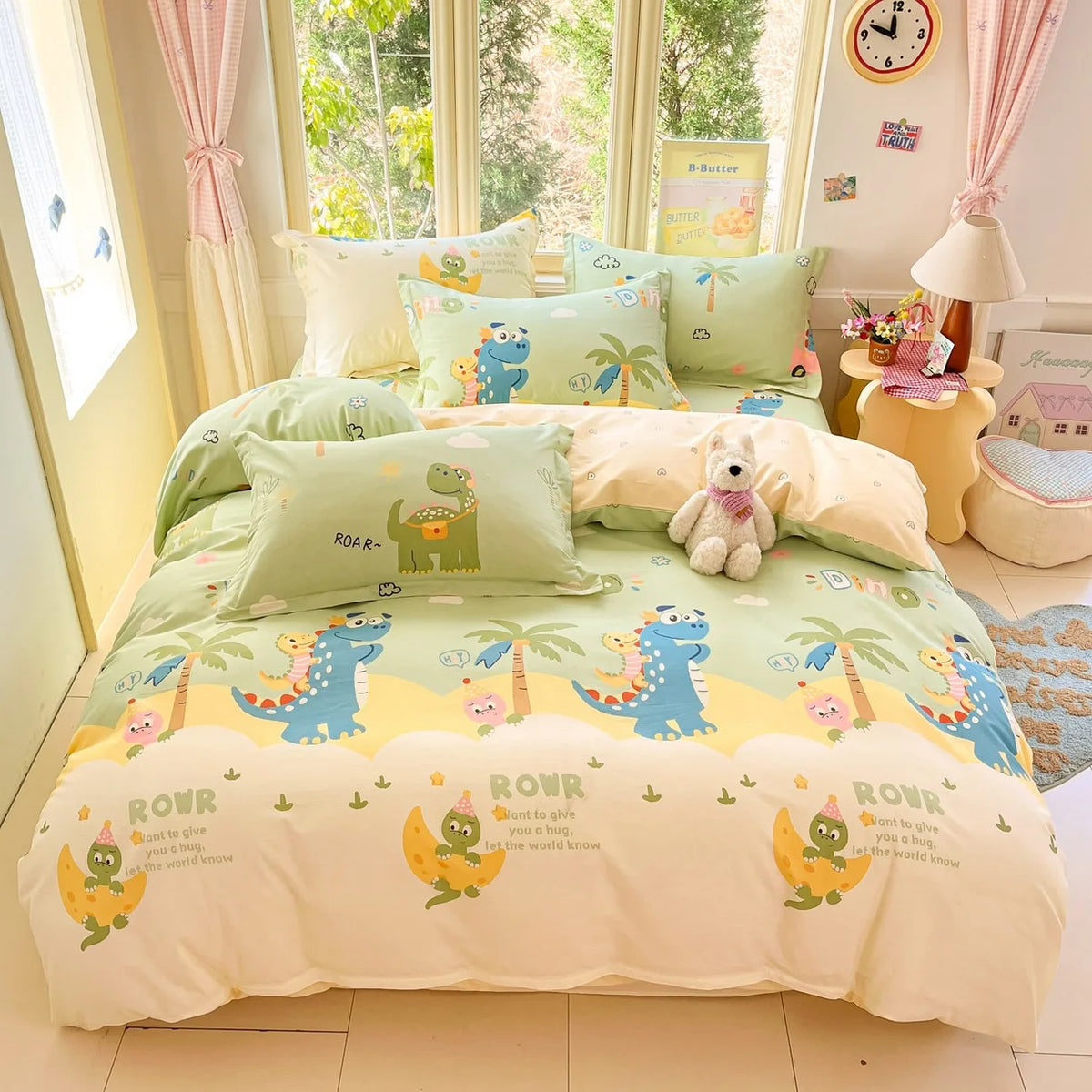 High Quality 100% Cotton Floral Duvet Cover Set Soft Breathable Queen King Bedding Set with Quilt Cover Fitted Sheet Pillowcases