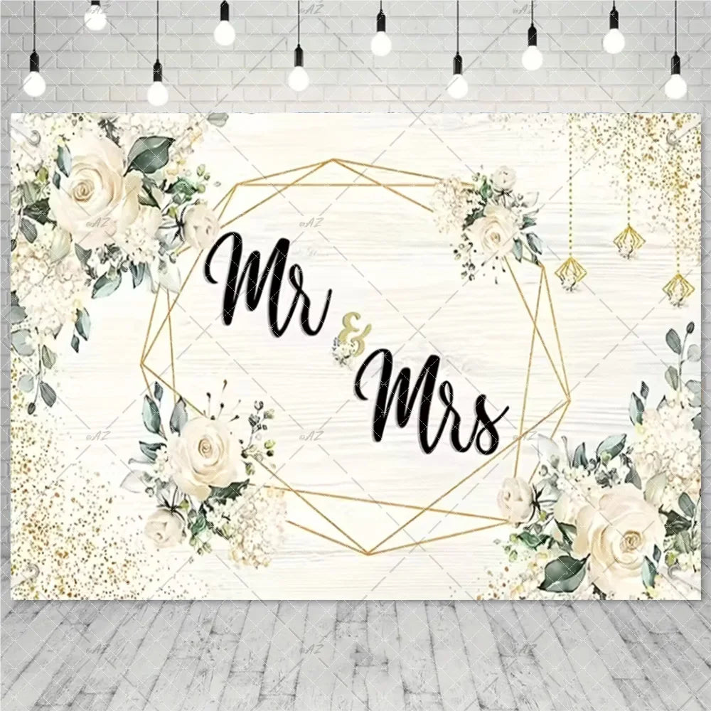 Wedding Party Decoration Photography Background Mr. and Ms. Flower Wall Wedding Ceremony Supplies Backdrop Exhibition Hall Props