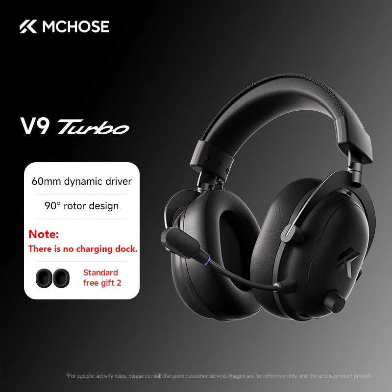 MCHOSE V9 Turbo + Professional Esports Gaming Headphones 60mm 7.1 Surround Sound Wireless Headset With RGB Magnetic Charging