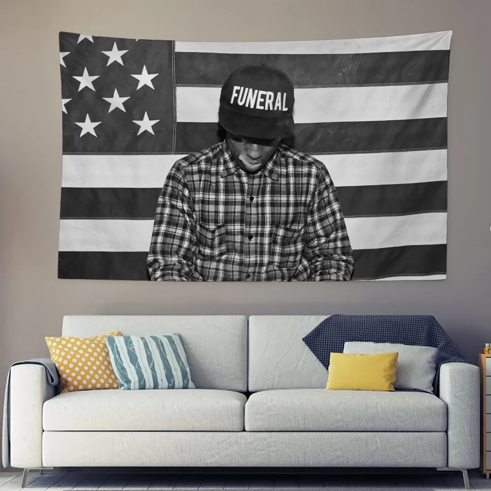 Rapper A-Asap R-Rocky Testing Tapestry Background Hanging Cloth Bedroom Room Decor Aesthetic Tapestry Wall Party