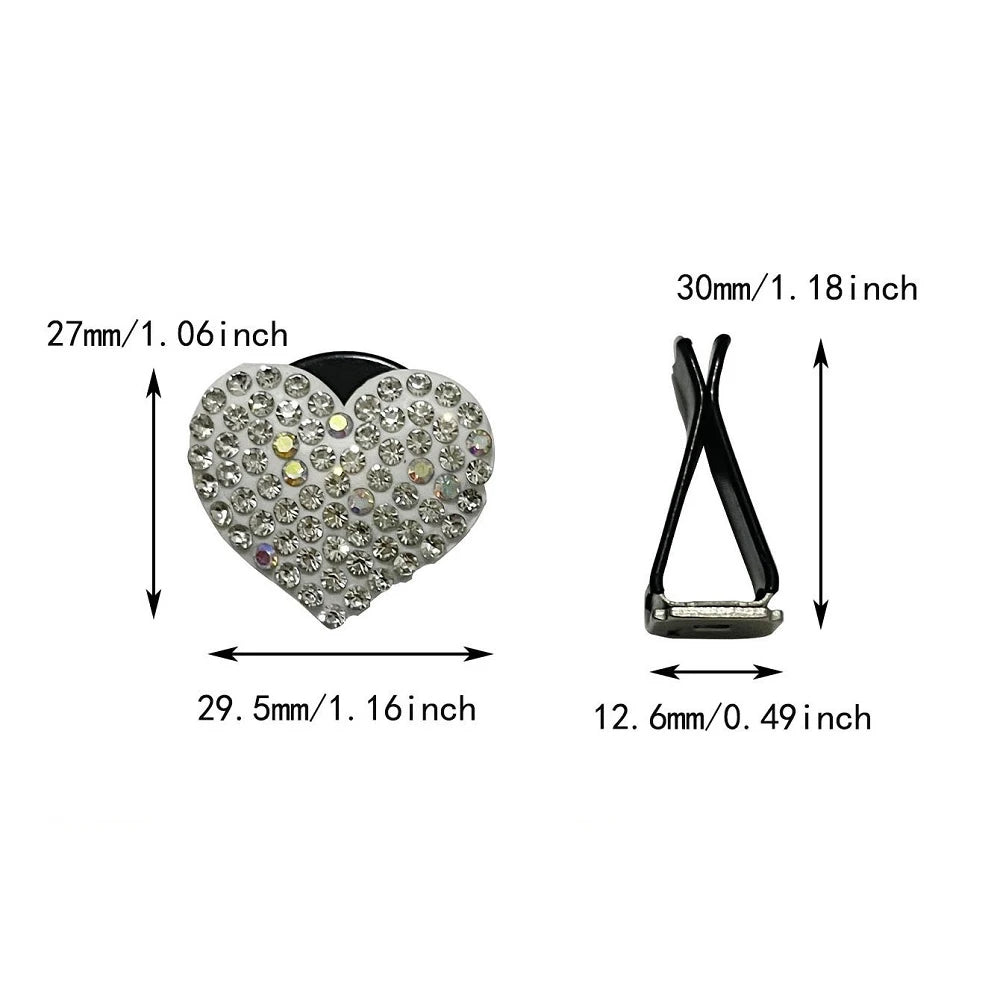Car Air Outlet Perfume Clips Rhinestone Heart-shaped Car Air Conditioning Vent Decoration Clip Air Freshener Car Accessories