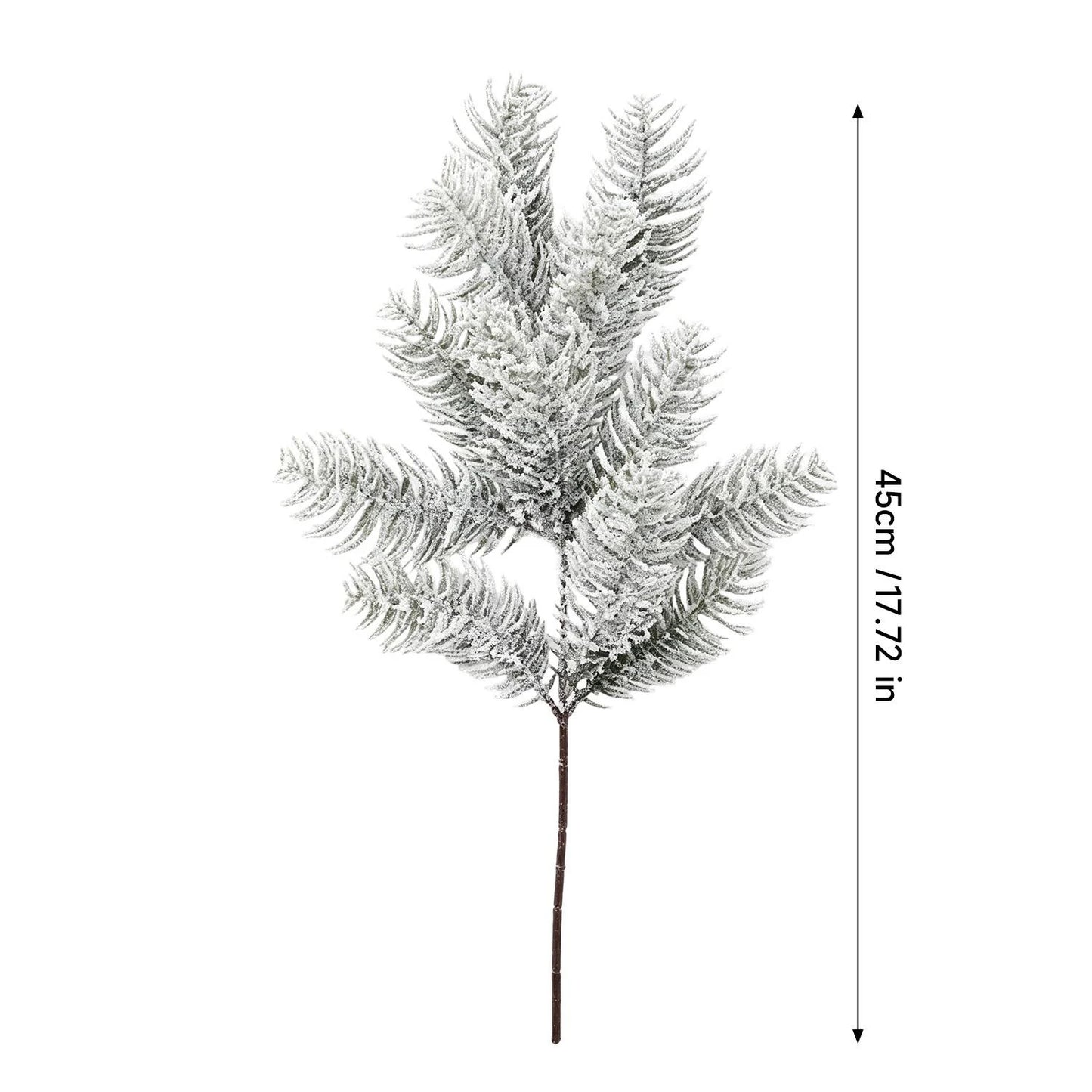 Artificial Christmas Pine Branches Snow Pines Needles Fake Plant Garland Decor DIY Xmas Tree Hanging Pendant Party Supplies