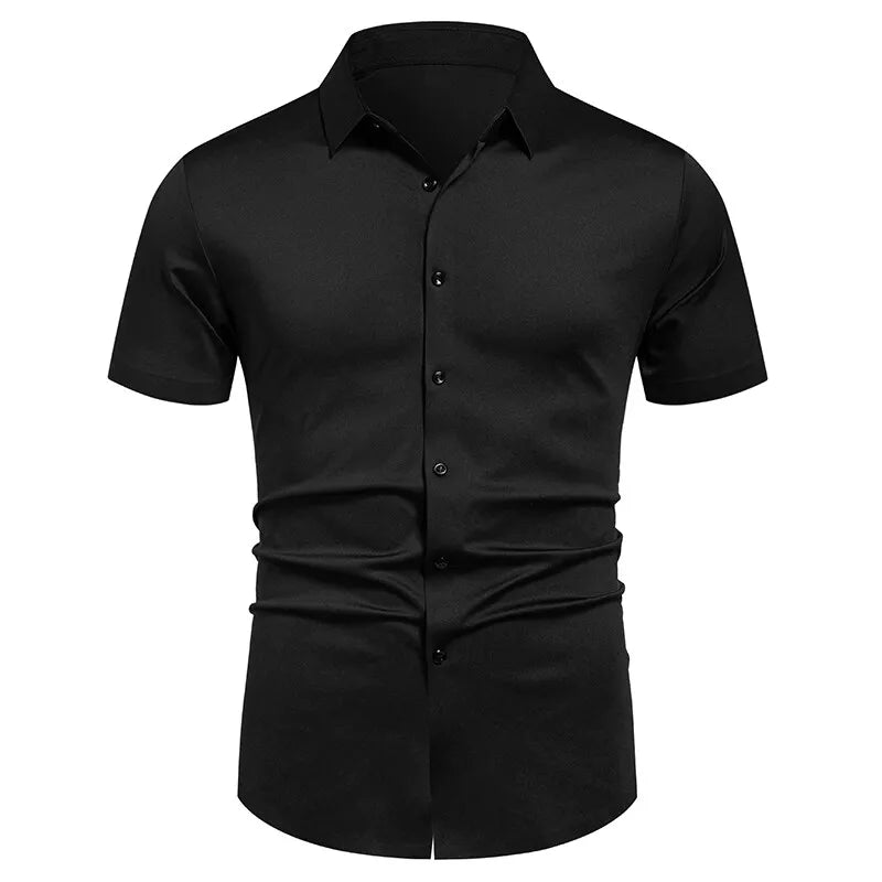 Men's Stretch Shirt Wrinkle Free Dress Shirts Regular Fit Short Sleeve Stretch Business Casual Button Down Shirts