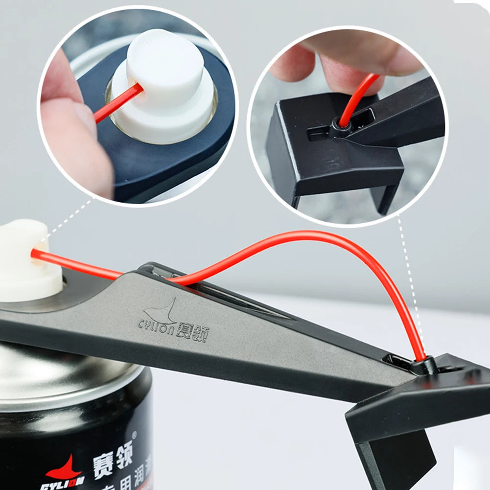 Lubricant Straw Holder Positioner Applicator Motorcycle Chain Lube Oiler Mess-Free Motorcycle Chain Wax Chain Cleaner Attachment