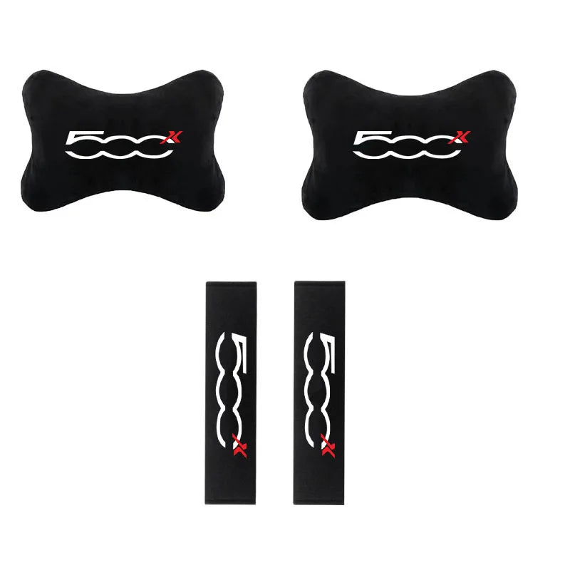 Car Headrest Neck Pillow Seat Belt Shoulder Protector for 500 500X Auto Accessories