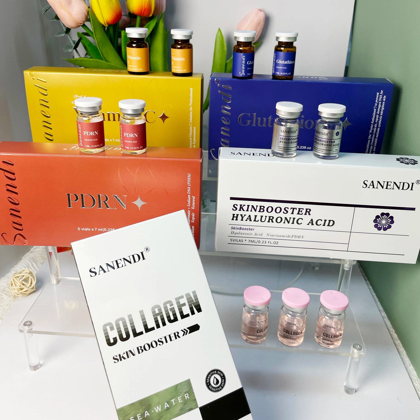 Sanendi Hyaluronic Acid Skin Care Serum pdrnn gsh Vita C Collagen Essence Hydrating Moisturizing Korean Face Care Beauty Product