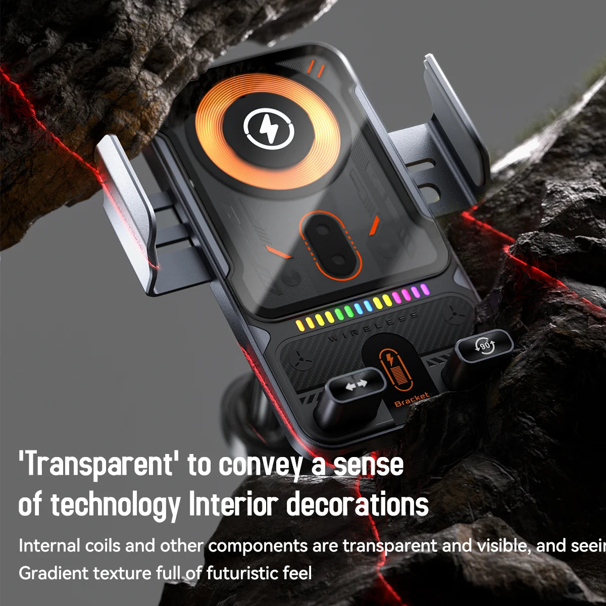 15W Wireless Charger Smart Induction Rotating Universal Car Mobile Phone Holder Air Outlet Clip For iPhone Samsung Xiaomi Huawei