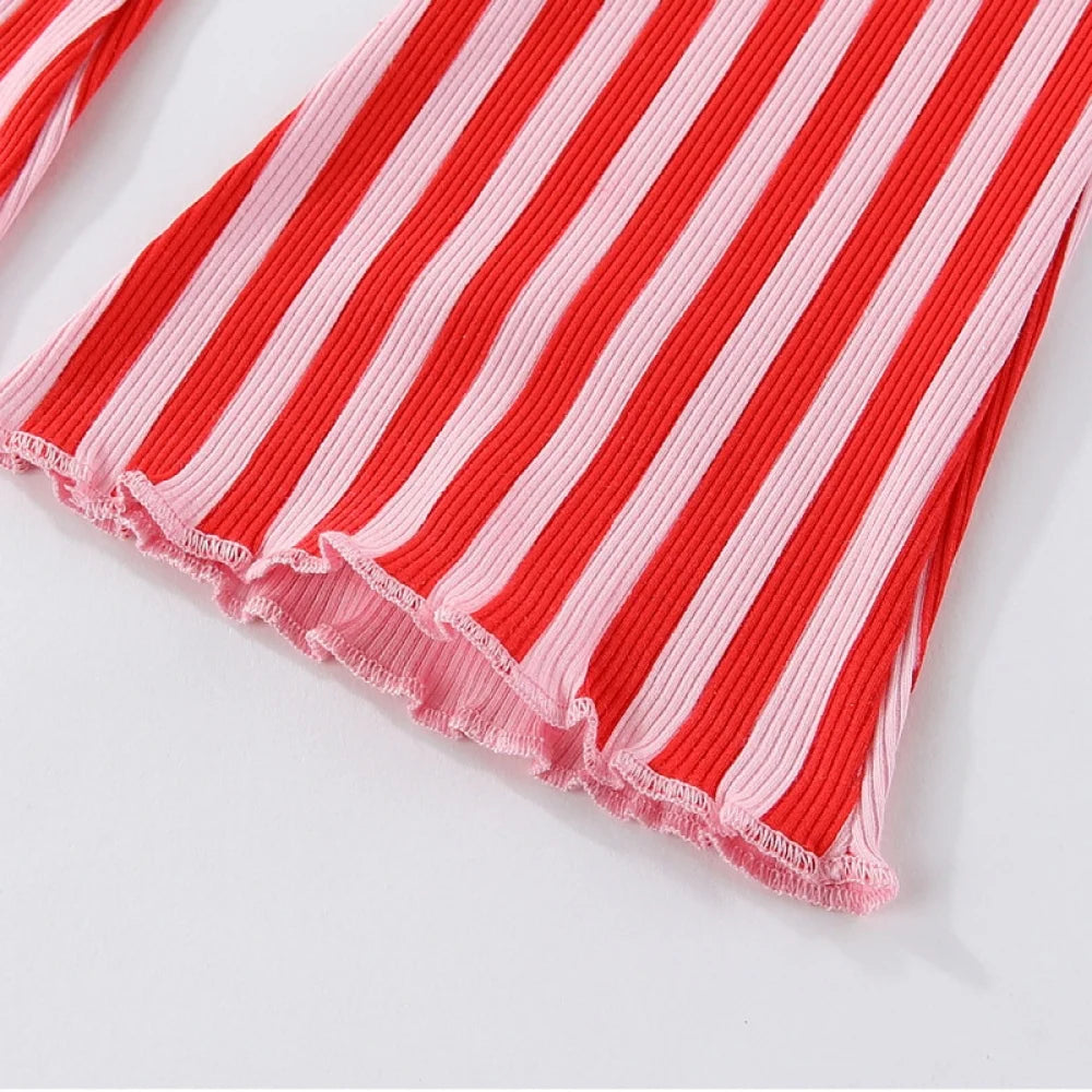 Jumping Meters Girls Flare Pants 2-7T Full Length Striped Pencil Leggings Printed Autumn Trousers Hot Selling Kids Fashion