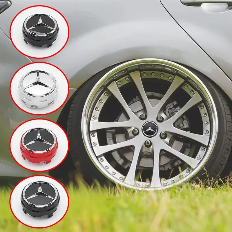 4Pcs 75mm Car Wheel Center Hub Caps Cover For Mercedes Benz Amg B/C/E/S Class A Class C200L GLC GLK CLA W163 W166 W221 Accessory