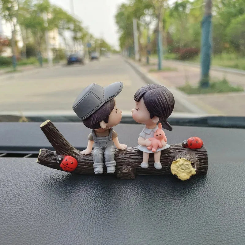 1/2pcs Car Interior Decoration Cute Cartoon Couples Action Balloon Ornament Auto Interior Dashboard Accessories For Girls Gifts