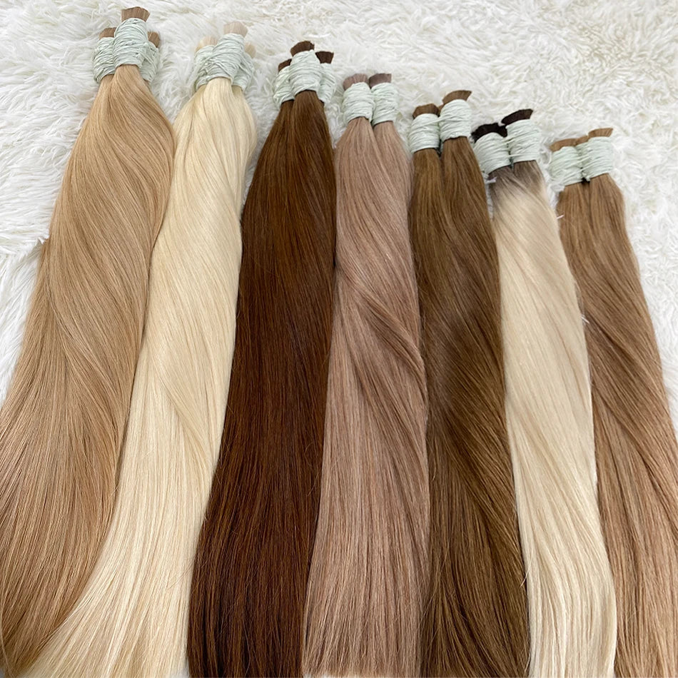 No Weft Straight Bulk Braiding Hair 100% Brazilian Virgin Remy Human Hair Extensions 50g 100g Blonde 1B Color Natural Hairpiece