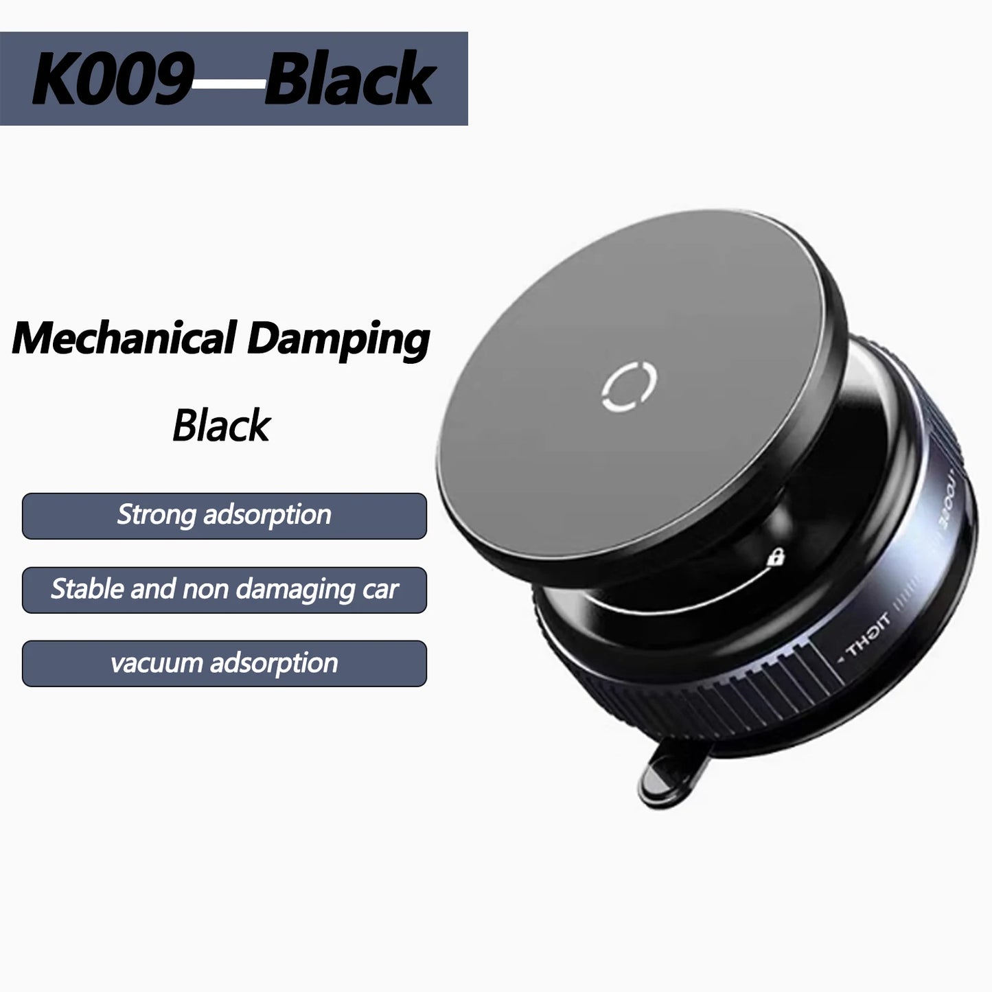 K007/K009 Strong Magnetic Car Phone Holder Foldable Design 360° Adjustable Vacuum Mount for Car/Desk/Bathroom/Universal Use