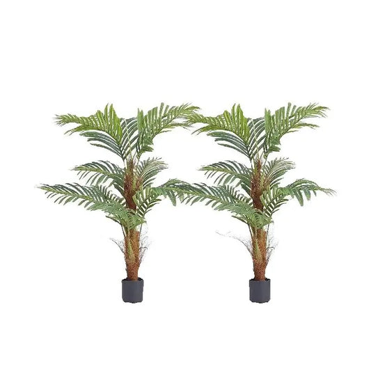 SucceBuy Artificial Palm Tree 4/5/6 FT Faux Plant Secure PE Material & Anti-Tip Tilt Protection Low-Maintenance Plant for Home