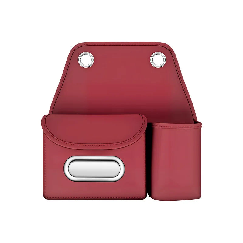 Universal Car Backseat Organizer Leather Seat Back Storage Bag with Tissue Box, Water Bottle Holder