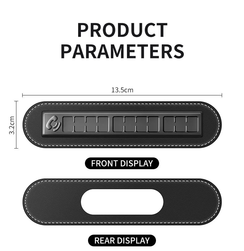 PU leather Car Phone Number Card Temporary Parking Card Plate Telephone Number Car Park Stop Automobile Accessories Car-styling